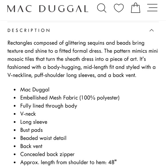 NWT Mac Duggal Midi Dress, Sz 4 - Picture 10 of 11